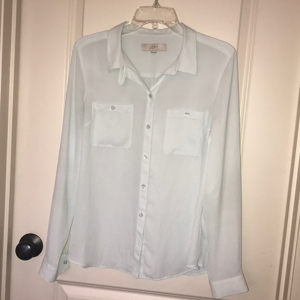 Medium LOFT light blue button up